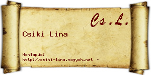 Csiki Lina névjegykártya